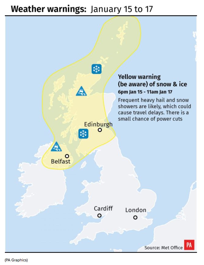 <strong>Hail and snow&nbsp;showers are expected&nbsp;</strong>