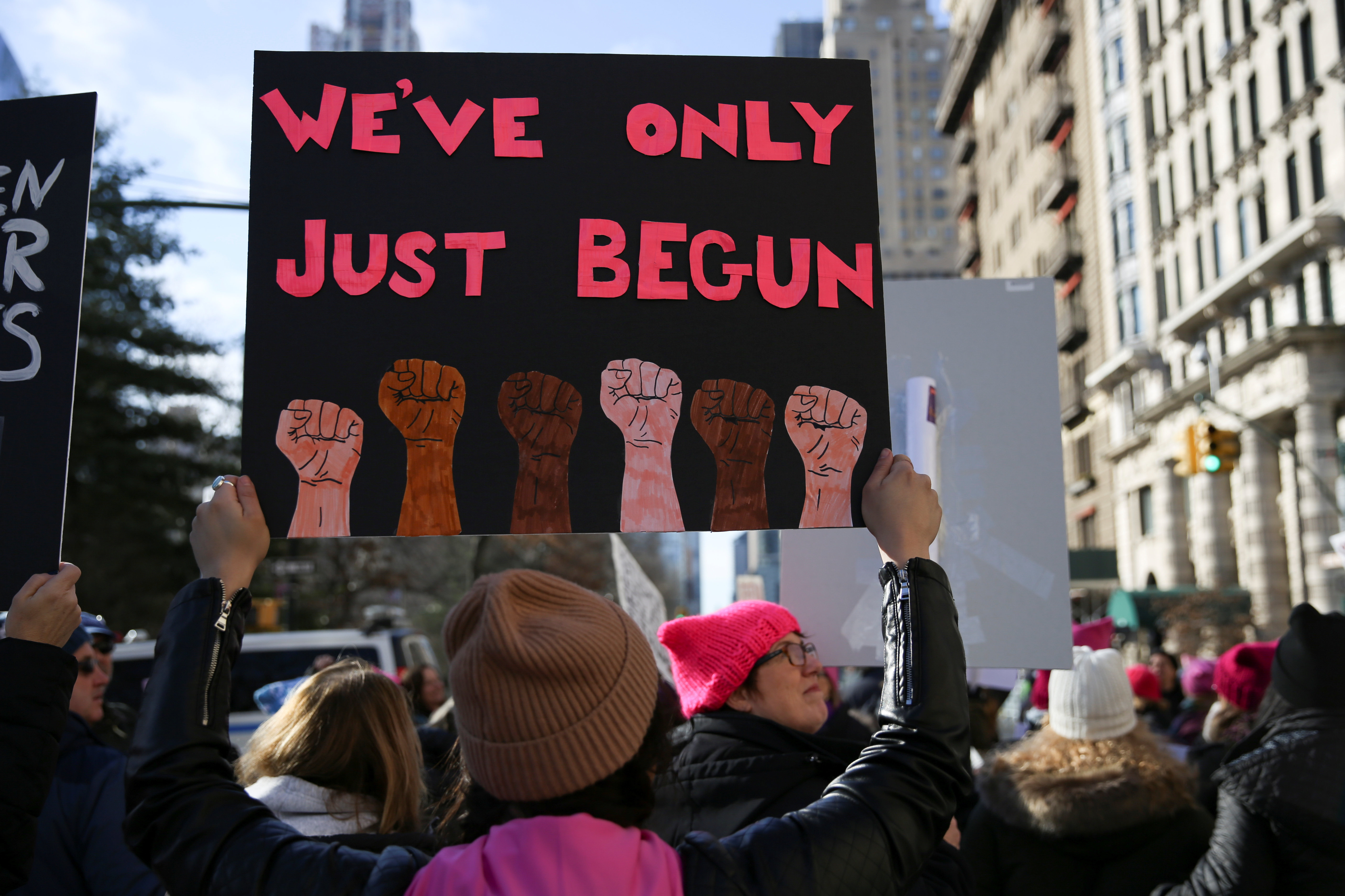 <strong>Demonstrators in Manhattan, New York City.</strong>