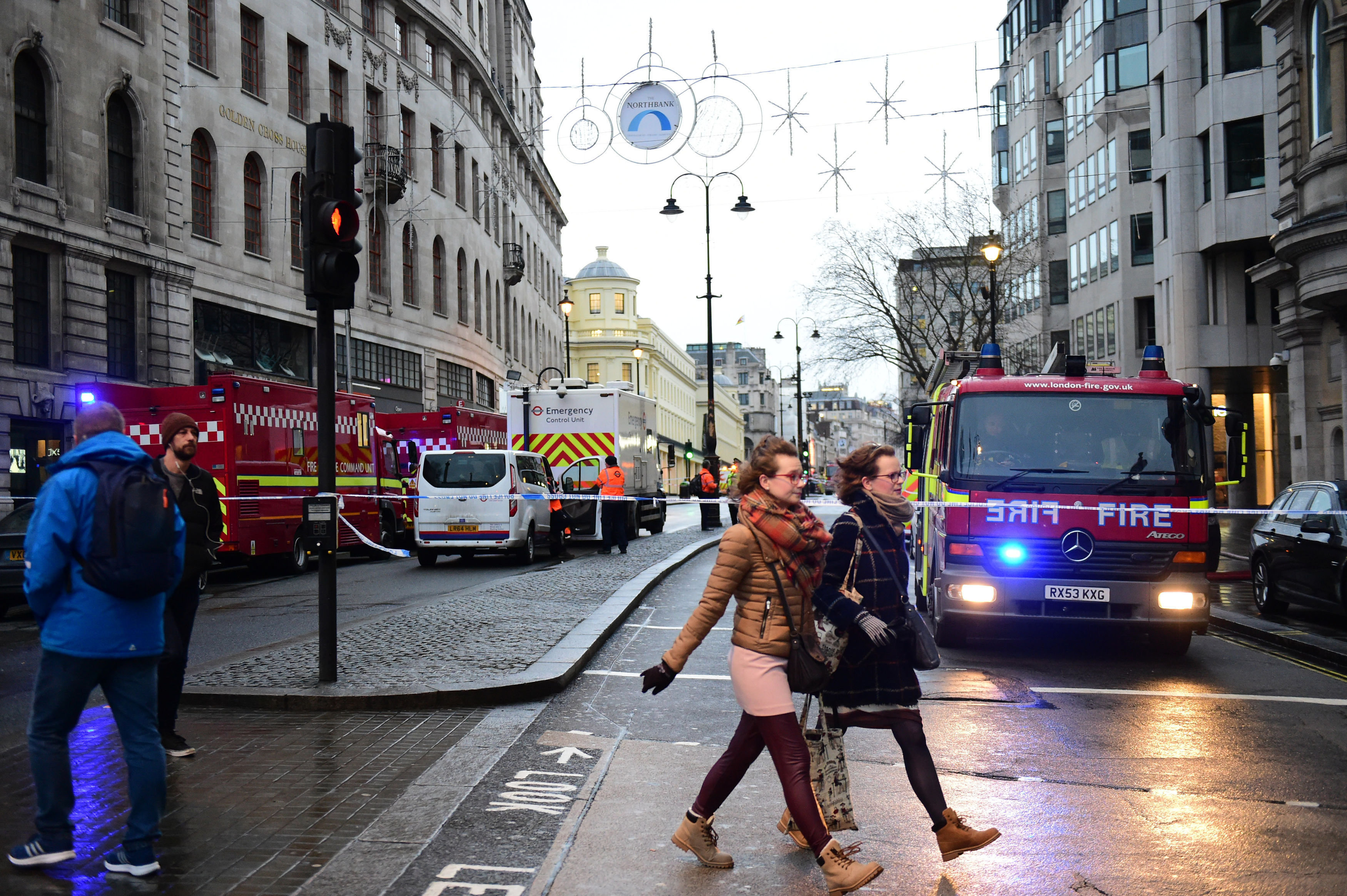 <strong>The cordon around the Strand is still in place.</strong>