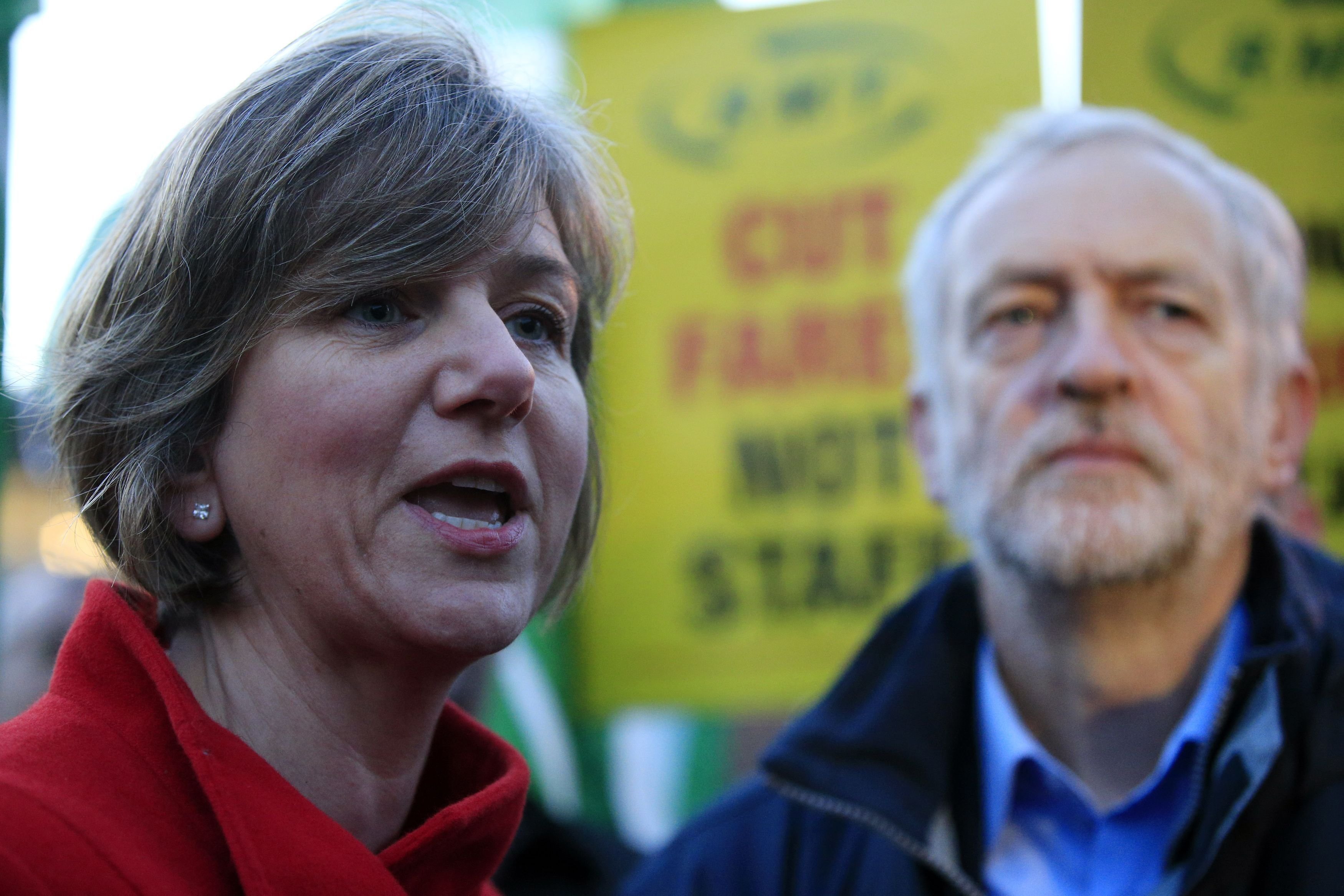 Transport committee chair Lillian Greenwood with Labour leader Jeremy Corbyn