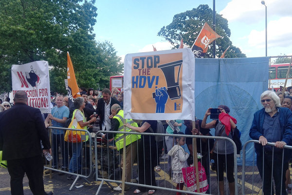 Protestors outside Haringey council