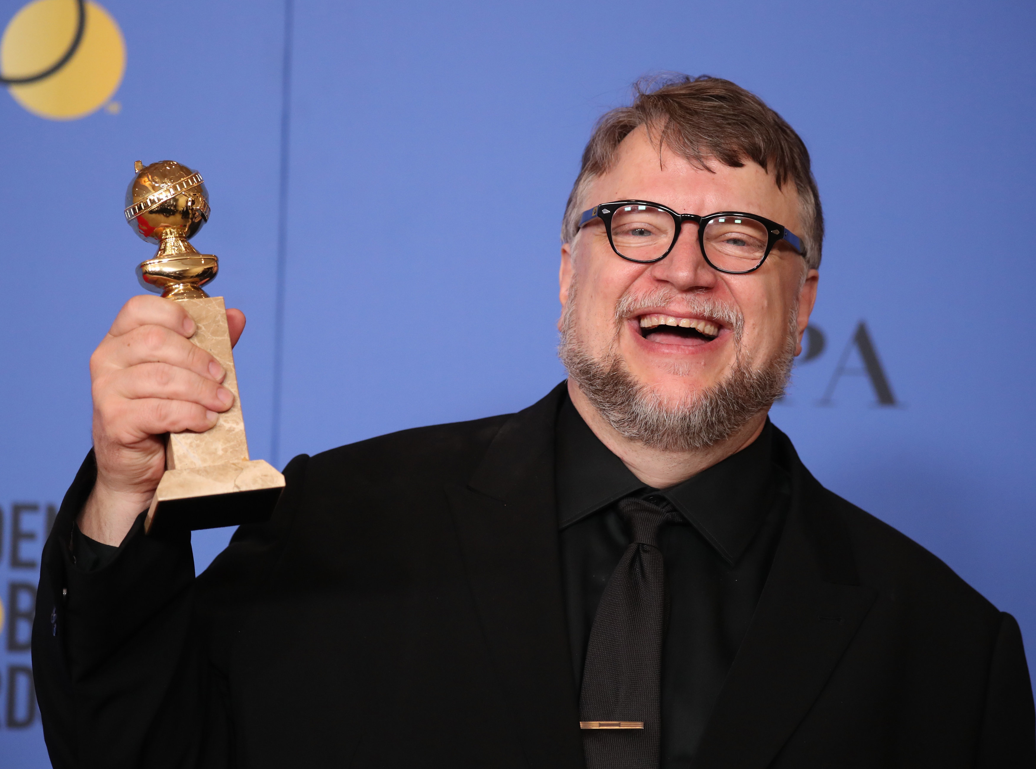 <strong>&nbsp;Guillermo del Toro backstage at the Golden Globes&nbsp;</strong>