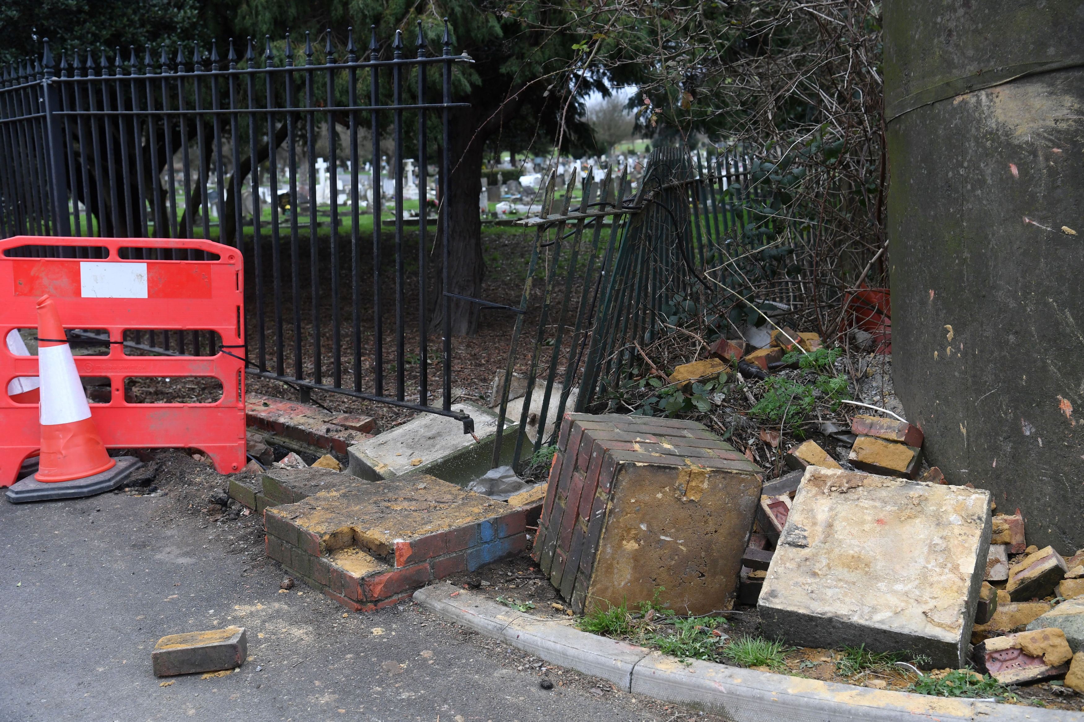 <strong>The scene in Shepiston Lane in Hayes where three teenage boys have died after a car ploughed into a bus stop</strong>