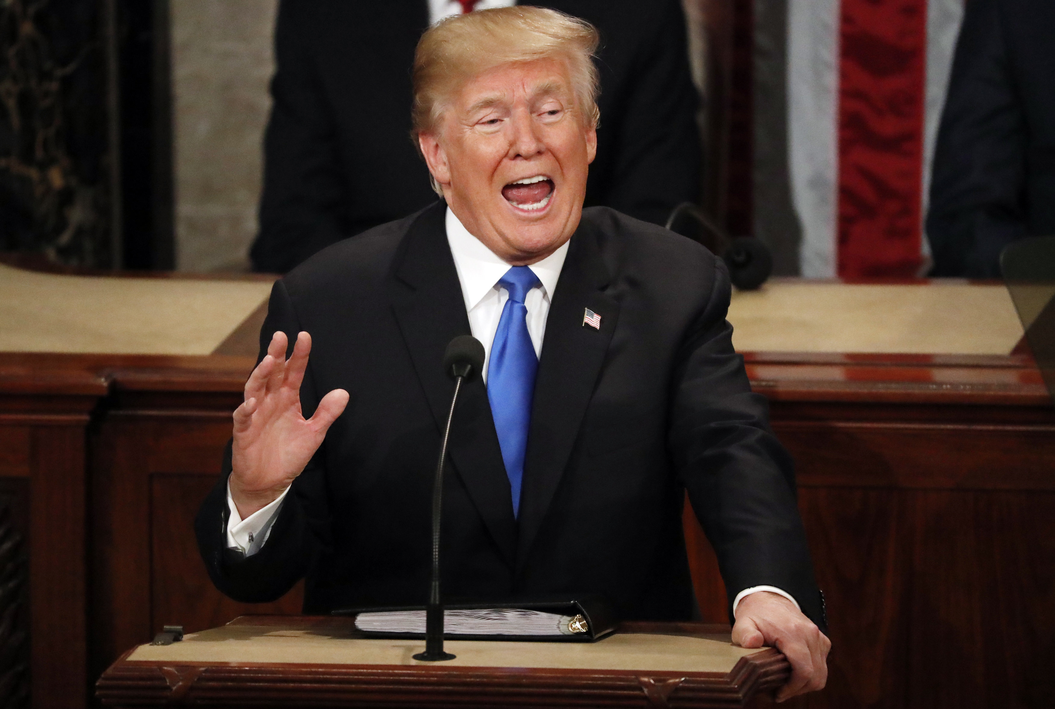 <strong>U.S. President Donald Trump delivers his State of the Union address to Congress in Washington.</strong>