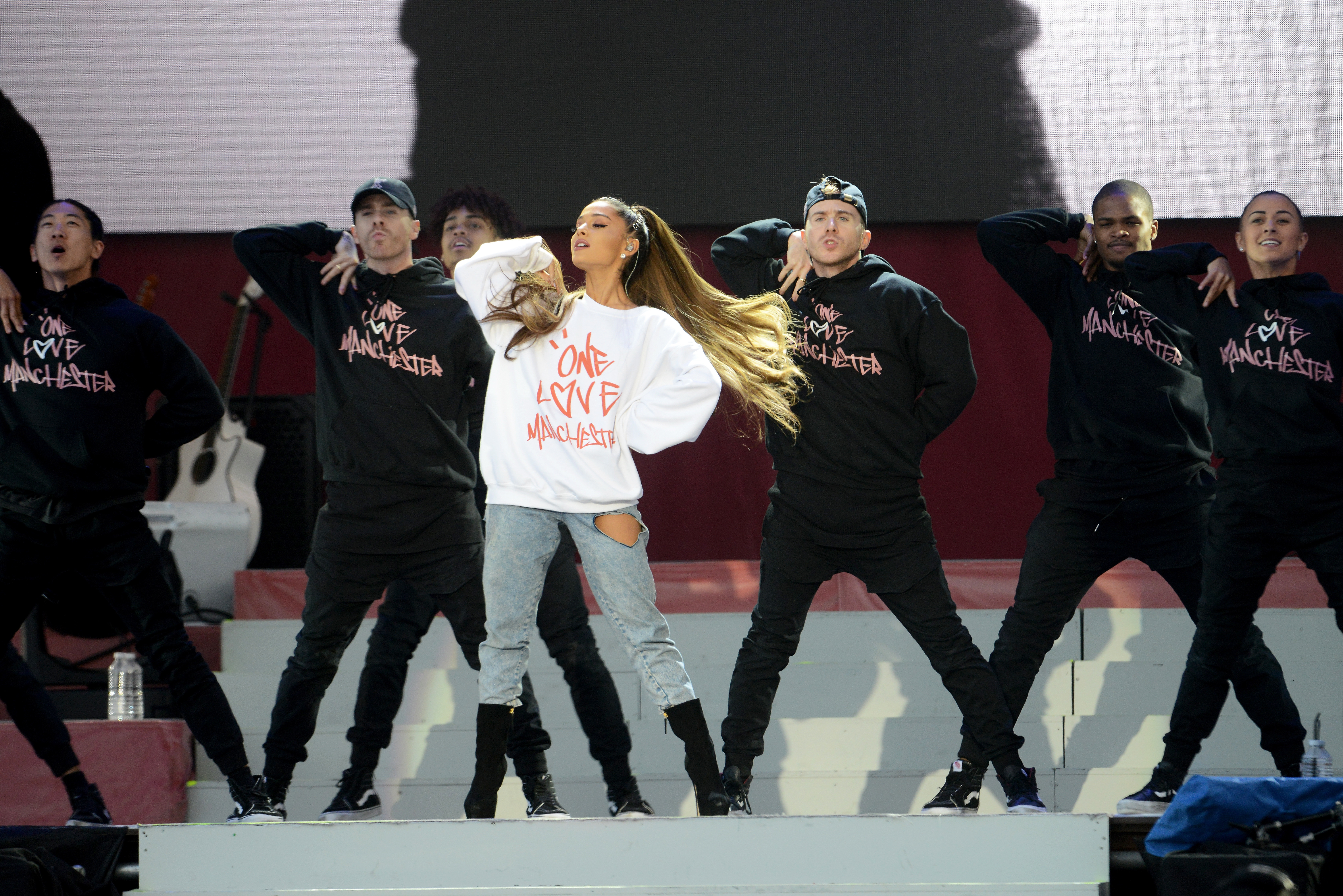 <strong>Ariana on stage during the One Love Manchester concert</strong>