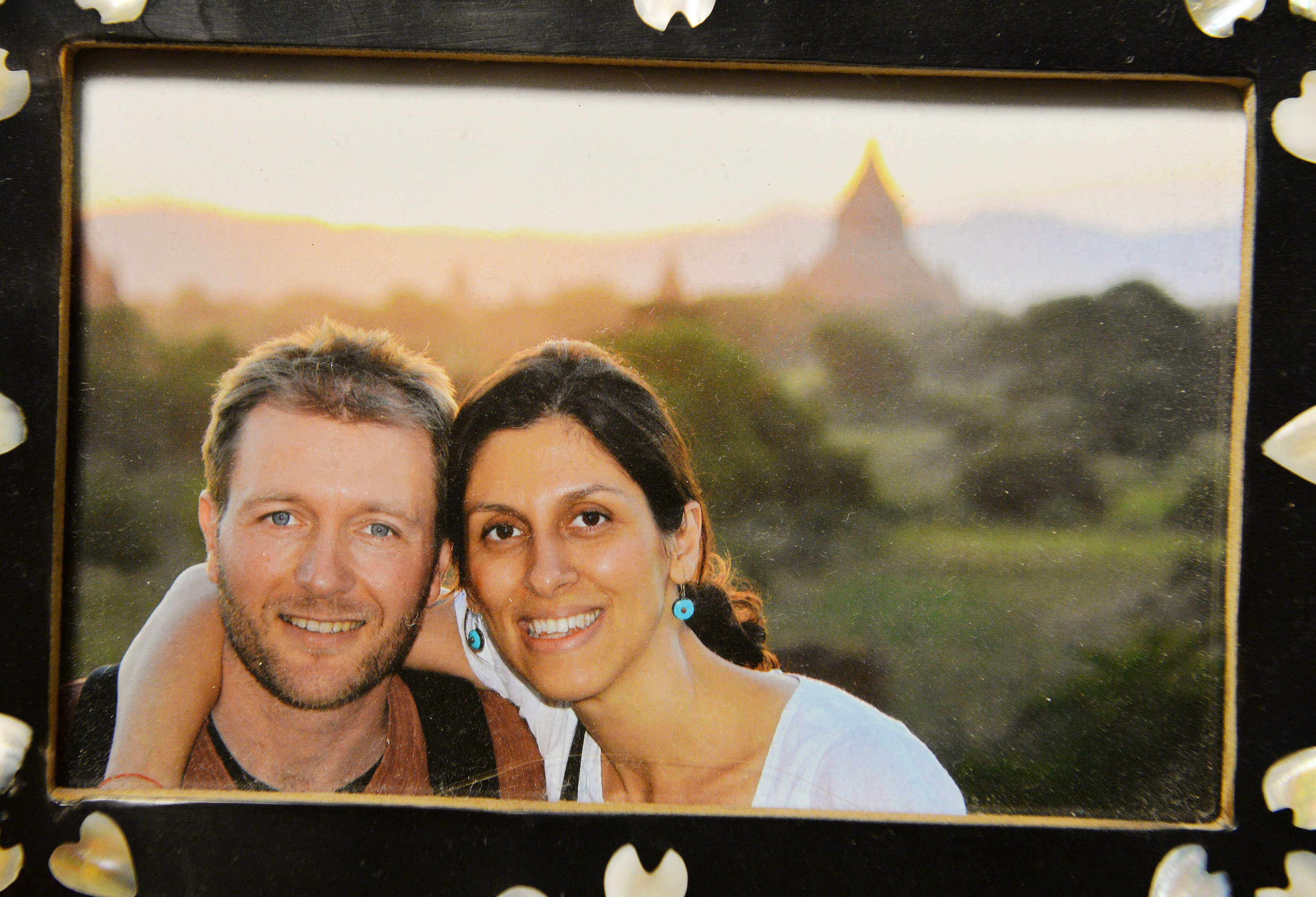 <strong>Richard Ratcliffe in a picture with his wife Nazanin who has been in jail since April 2016</strong>
