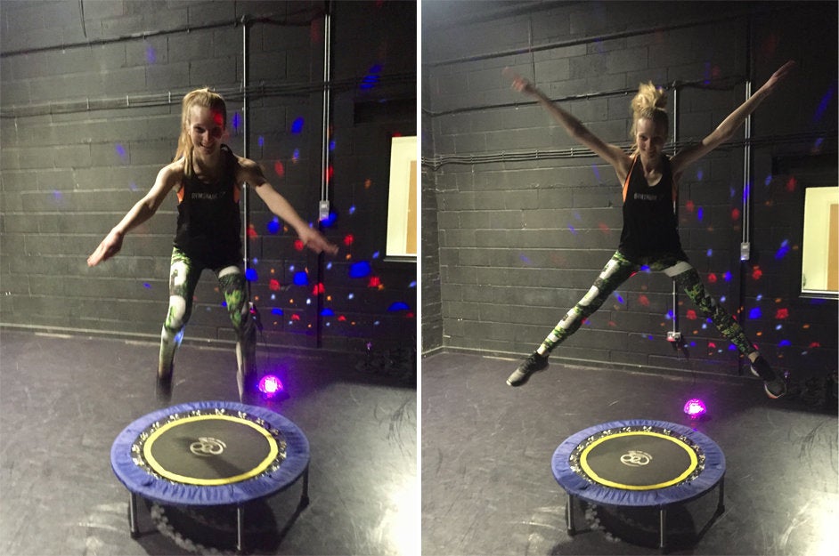 Rachel Moss bouncing around.