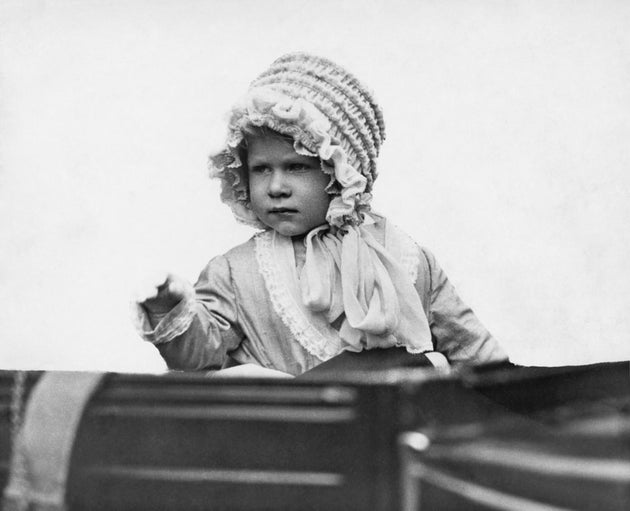 A sombre-looking Princess Elizabeth in 1928