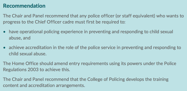 The IICA recommendations to police