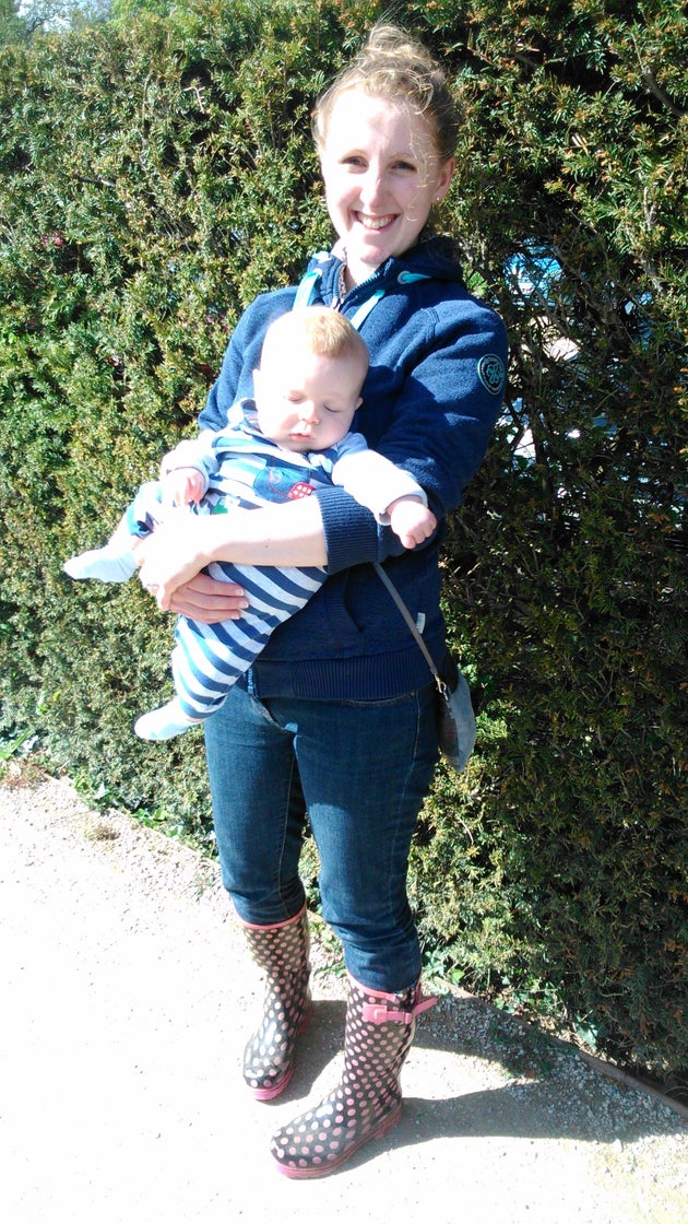 Emily Tredget with her son.
