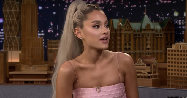 Ariana Grande speaks to Jimmy Fallon