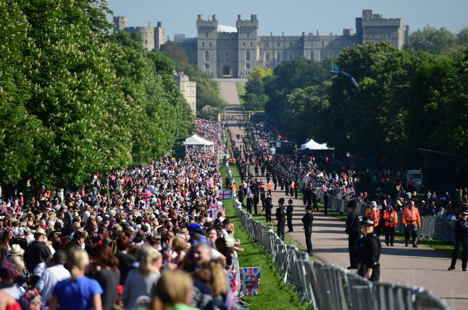 Royal fans lining the Long Walk in Windsor