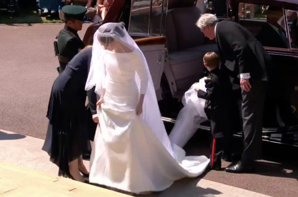 Meghan Markle arriving at the chapel