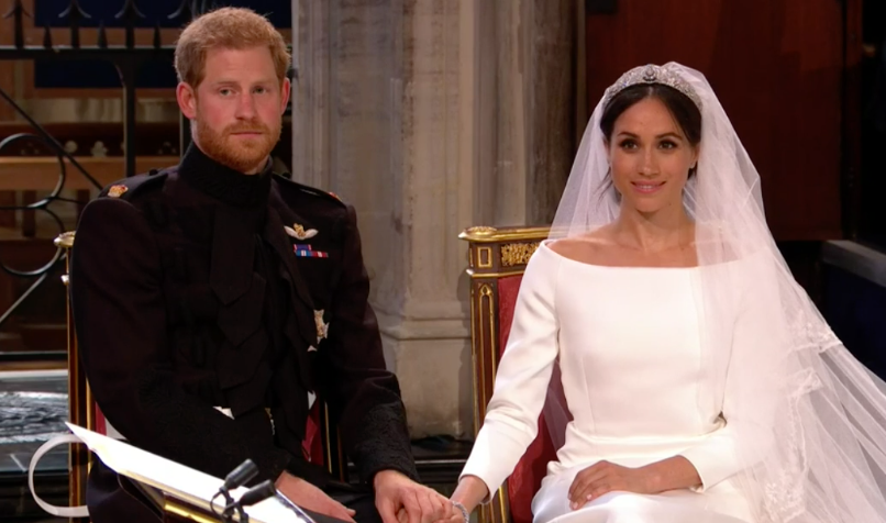 Man and wife: Prince Harry and his bride