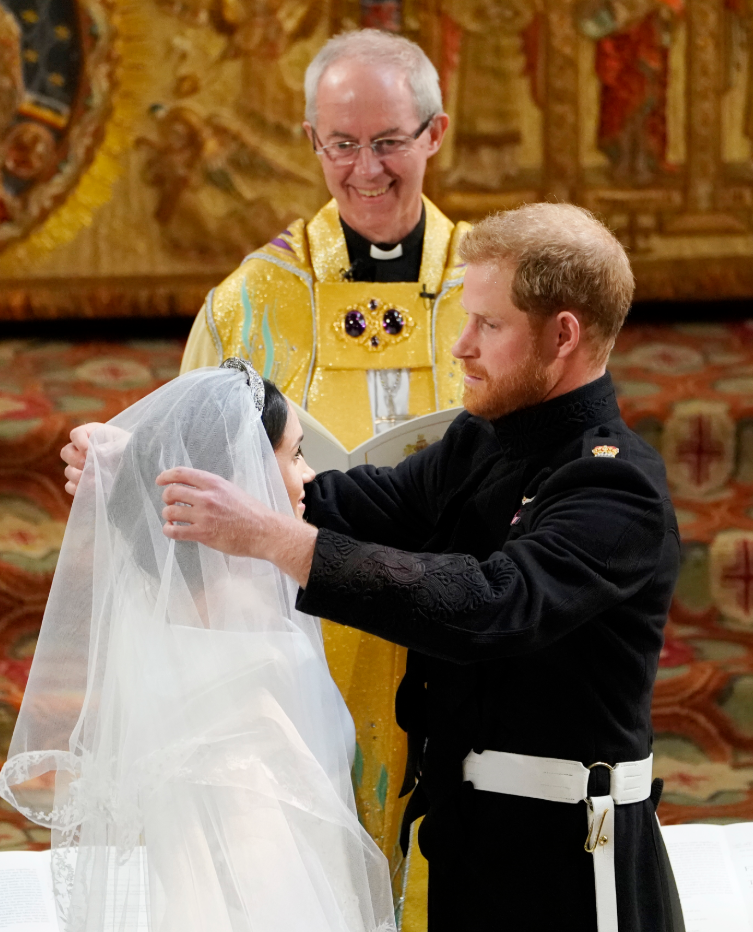 The couple during the service, conducted by the Archbishop of Canterbury Justin Welby