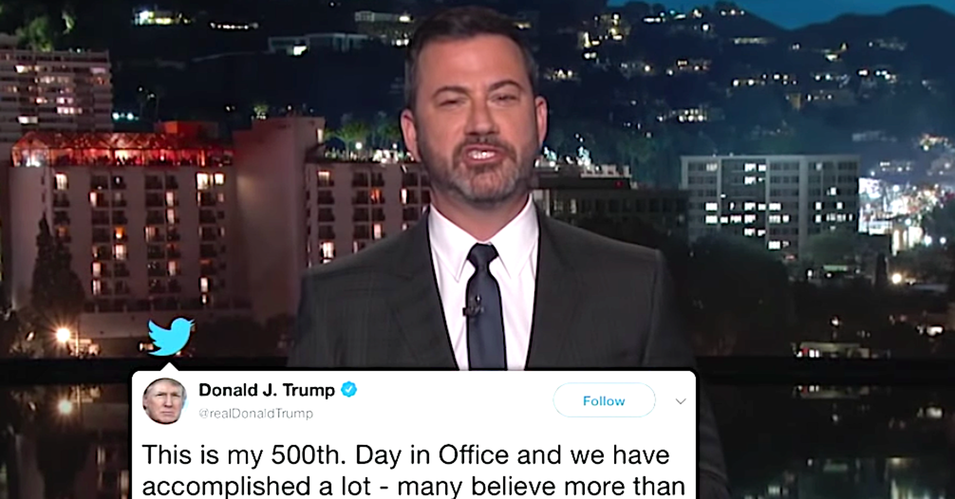 Jimmy Kimmel Celebrates Donald Trump's 500th Day In His Own Way