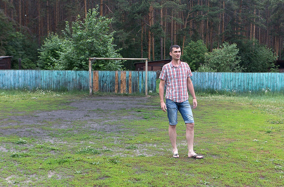Anatolii on the football pitch of his teenage years.