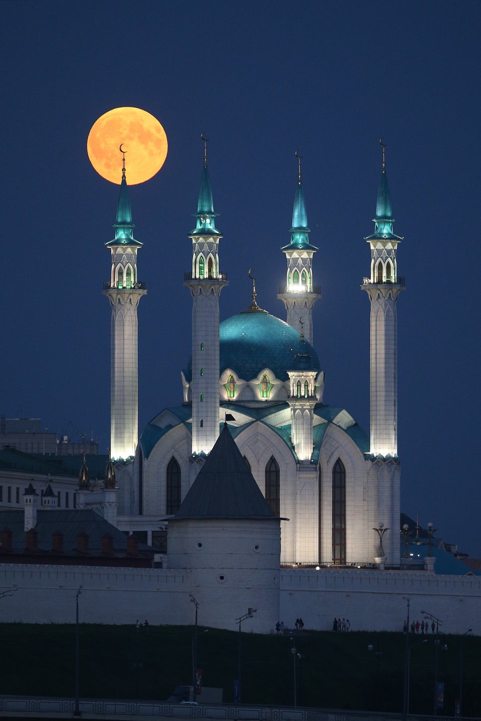 Over the Qolsharif Mosque in Kazan. Russia.