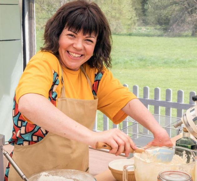 Briony in the 'Bake Off' tent