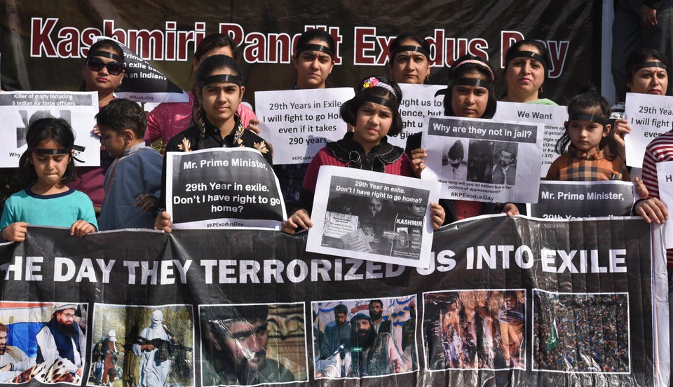 Kashmiri Pandits community marks the 29th anniversary of their forced exile from Kashmir on January 19, 2019 in New Delhi, India.