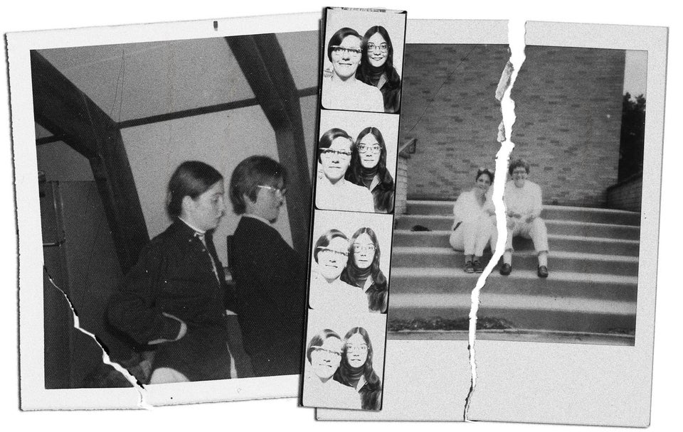 Trish Cahill is pictured with Sister Eileen Shaw in this photo collage. Cahill said Shaw sexually abused her throughout high school. The pair remained close until Cahill was about 27 years old.