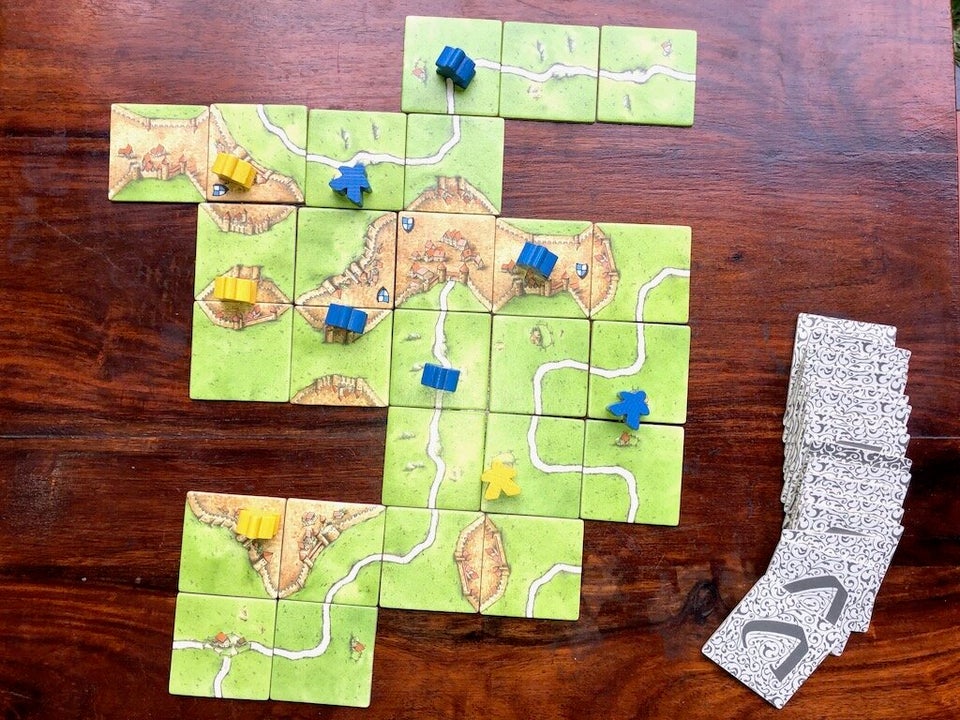 Each session of Carcassonne usually lasts about an hour, but each turn is pretty quick.