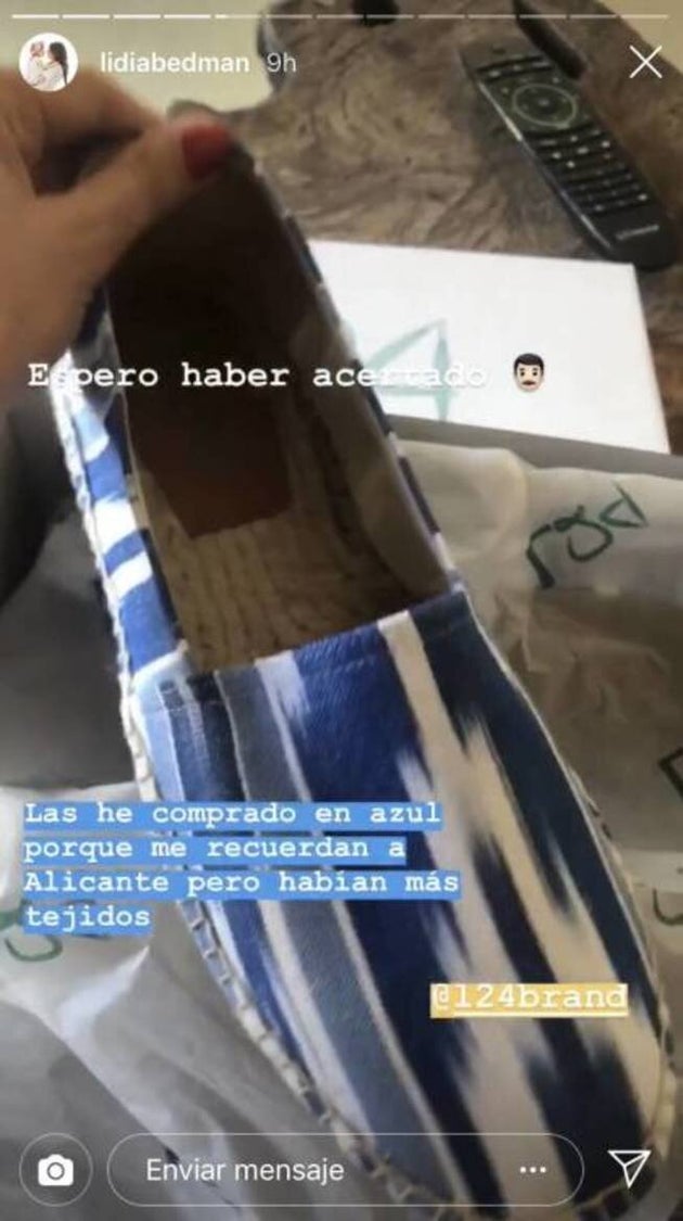Captura de un 'stories' tomada del perfil de Instagram de Lidia Bedman, pareja de Santiago Abascal.