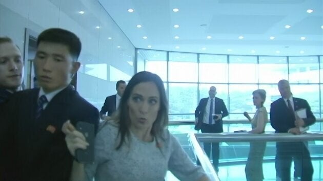 White House Press Secretary left bruised after a scuffle with North Korean security.