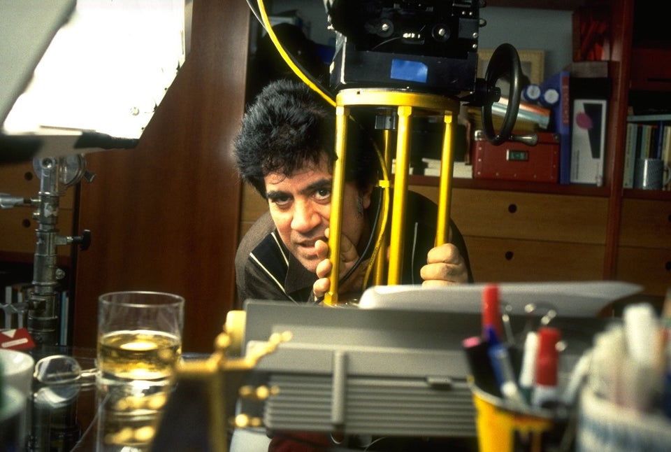Pedro Almodóvar on the set of his 1995 film