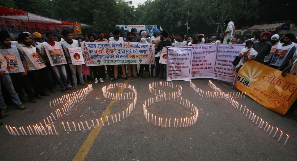 1984 riots victims participate in a silent protest march to demands justice for 1984 sikh riot victims.