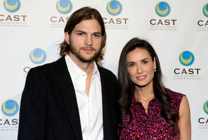 Kutcher and Moore arrive at the Coalition to Abolish Slavery & Trafficking's 13th Annual Gala on May 12, 2011 in Los Ange