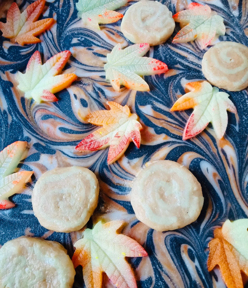 A close up of an inner layer of the 'Kashmir' soap.