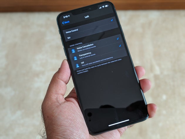 There’s a ‘Transparency Mode’ which allows you to listen in to sounds from the outside.