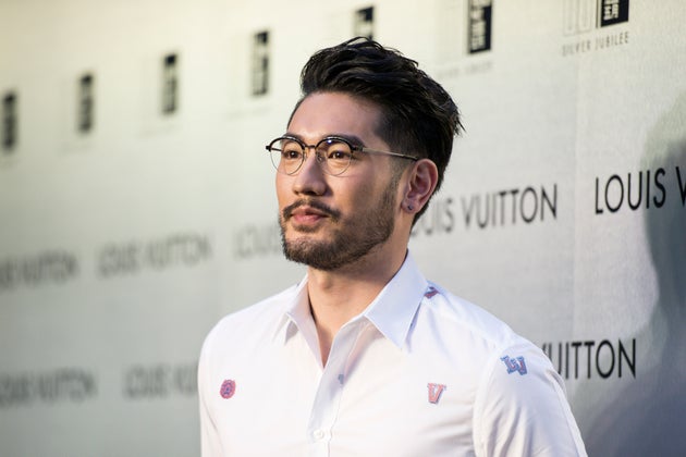 Godfrey Gao poses at the red carpet during the opening night of the Time Capsule Exhibition by Louis Vuitton April 21, 2017 in Hong Kong.
