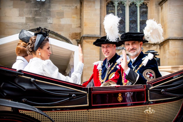 Los reyes de España y los duques de Cambridge, en una visita a Windsor en junio de 2019.