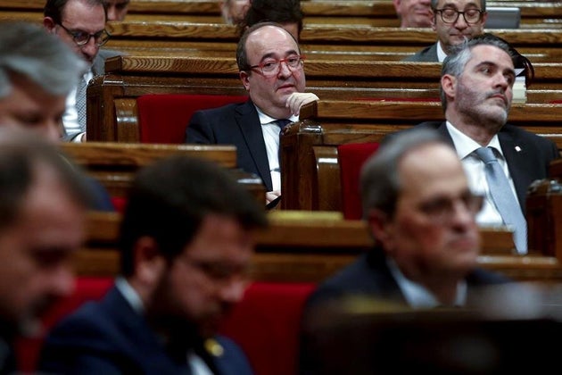 El primer secretario del PSC, Miquel Iceta durante el pleno extraordinario del Parlament del pasado 4 de enero.