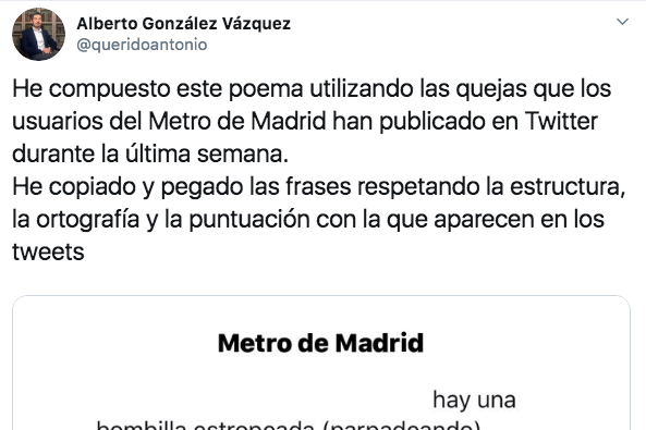 Poema del metro de Madrid.
