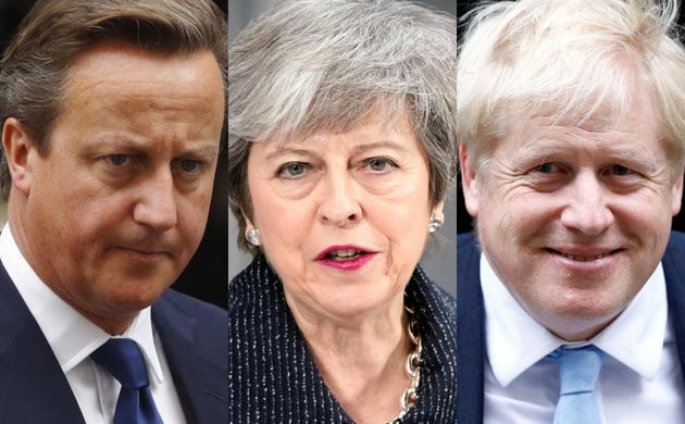 David Cameron, Theresa May y Boris Johnson.