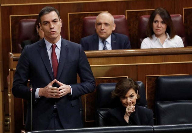 El presidente del Gobierno, Pedro Sánchez, durante una de sus intervenciones en la sesión de control al Gobierno