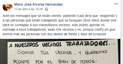 La carta escrita por una usuaria de Facebook.