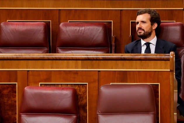 Pablo Casado, en el Congreso de los Diputados el 15 de abril de 2020.