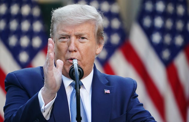 El presidente de Estados Unidos, Donald Trump, en rueda de prensa el 15 de abril de 2020.