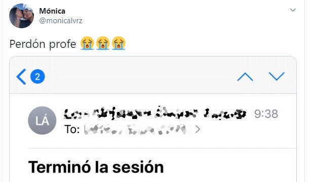 Captura del correo electrónico.