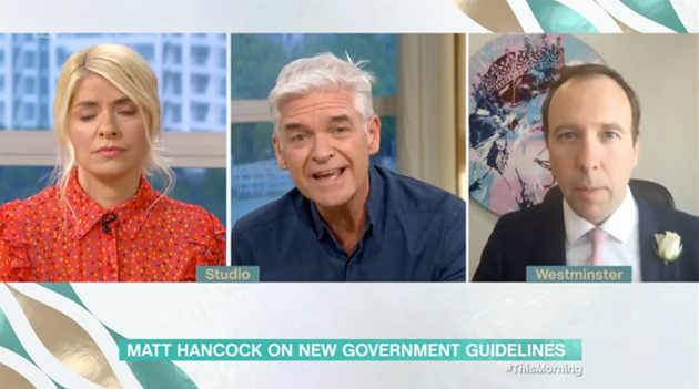 Matt Hancock appeared on Tuesday's This Morning