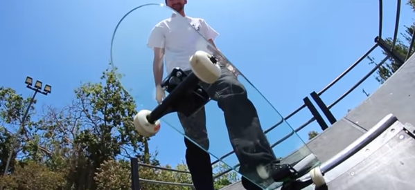 Guy Rides On Glass Skateboard And the Painfully Inevitable Happens