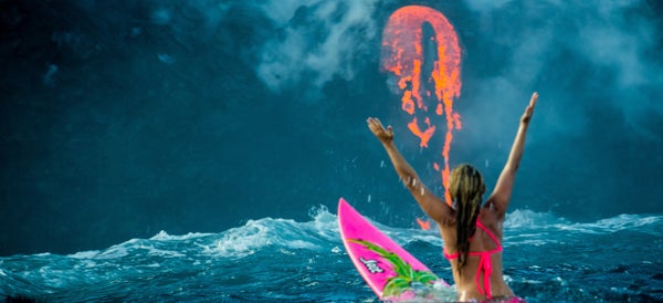 Watch This Woman Swim Up To Hawaii's Lava 'Waterfall'