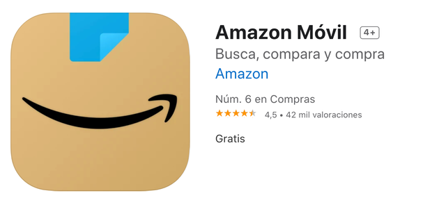 Imagen del logo de Amazon en la App Store.