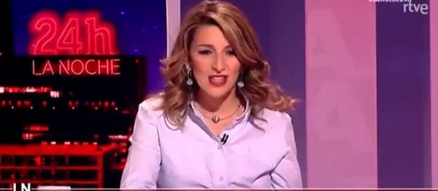 Yolanda Díaz, durante la entrevista en 'La Noche en 24 Horas'