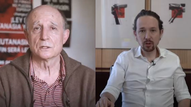 Ángel Hernández y Pablo Iglesias.