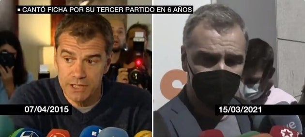 Discursos de Toni Cantó en 2015 y 2021